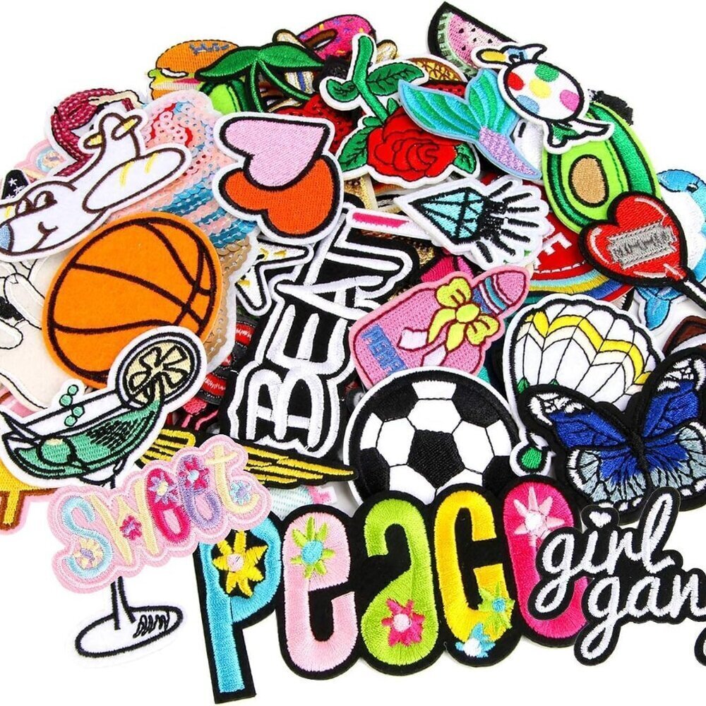36pcs Random Assorted Styles Embroidered Iron on Patches DIY Sew Applique